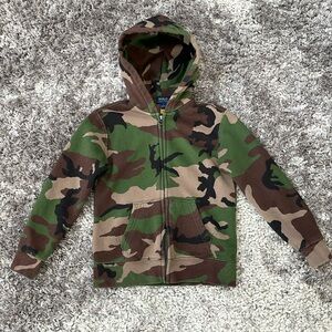 Ralph Lauren Polo Boys Camo Zip Up size 7 excellent!